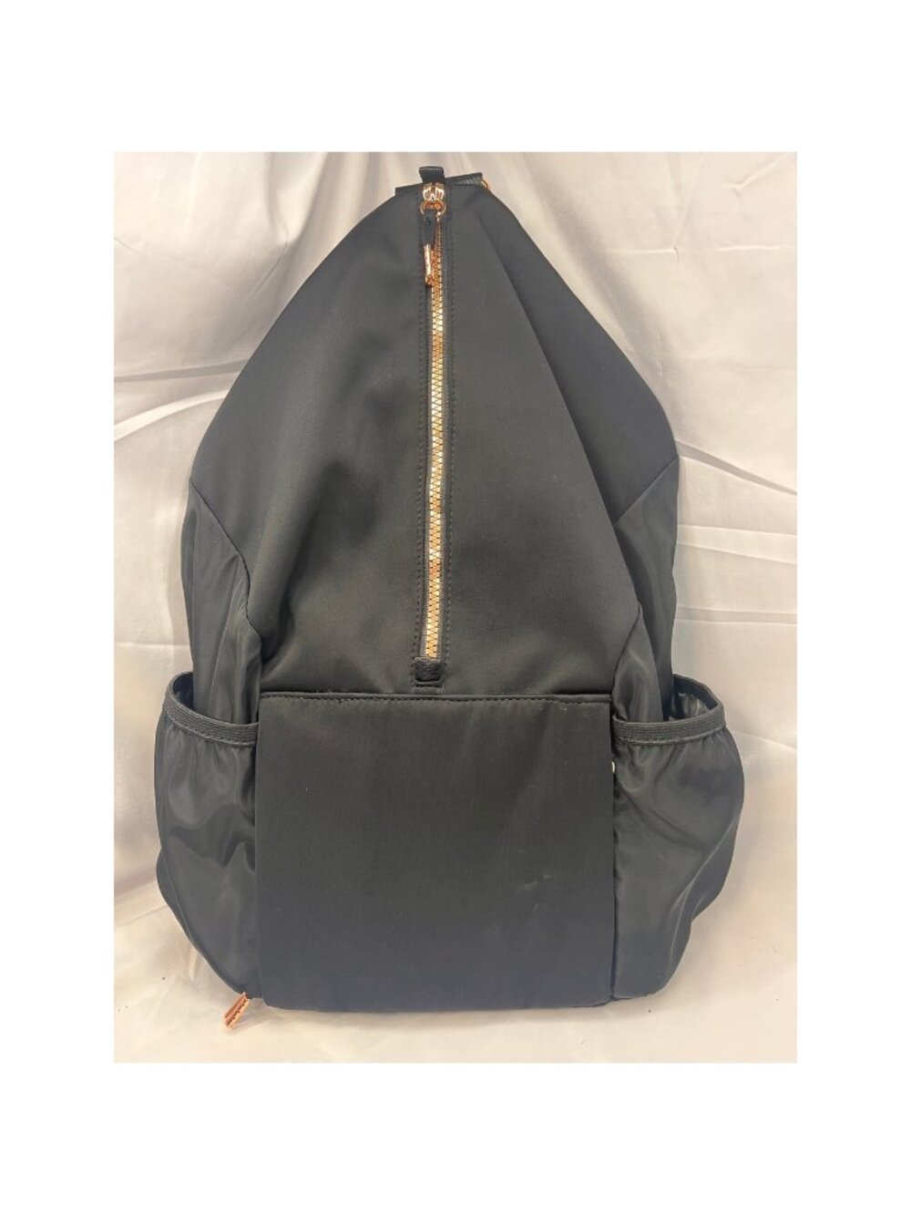 Zella Black Nylon Sling Backpack Rose Gold Hardware